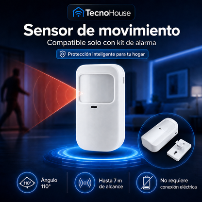 50% OFF Sensor de movimiento compatible solo con kit de alarma