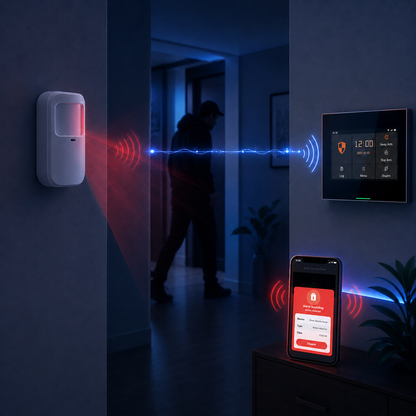 50% OFF Sensor de movimiento compatible solo con kit de alarma
