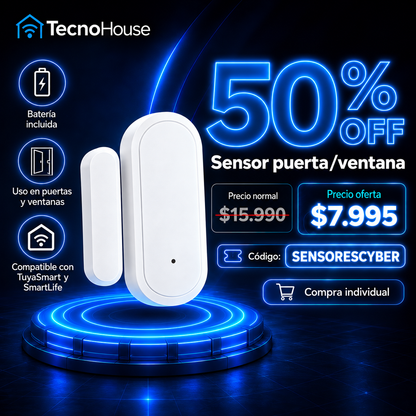 50% OFF Sensor puerta/ventana compatible sólo con kit de alarma
