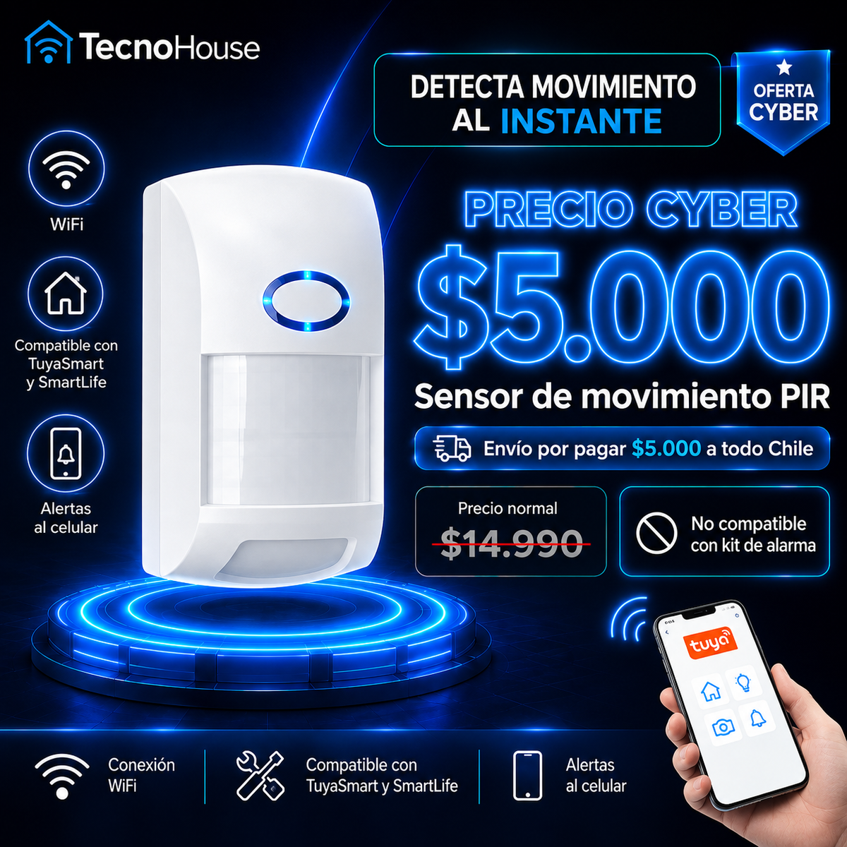 67% OFF Sensor de movimiento PIR